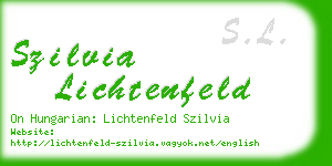 szilvia lichtenfeld business card